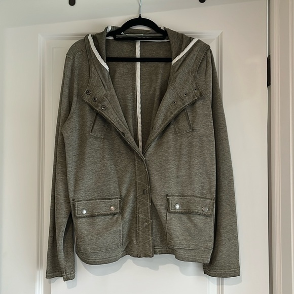 Maurices Tops - Green-Gray Hooded Jacket